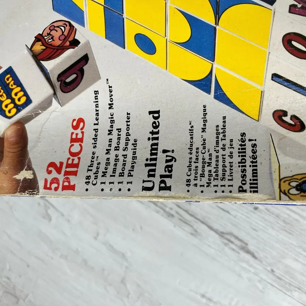 Vintage 1988 Ritvik Mega-Bloks 9002 Learning Cubes Alphabet